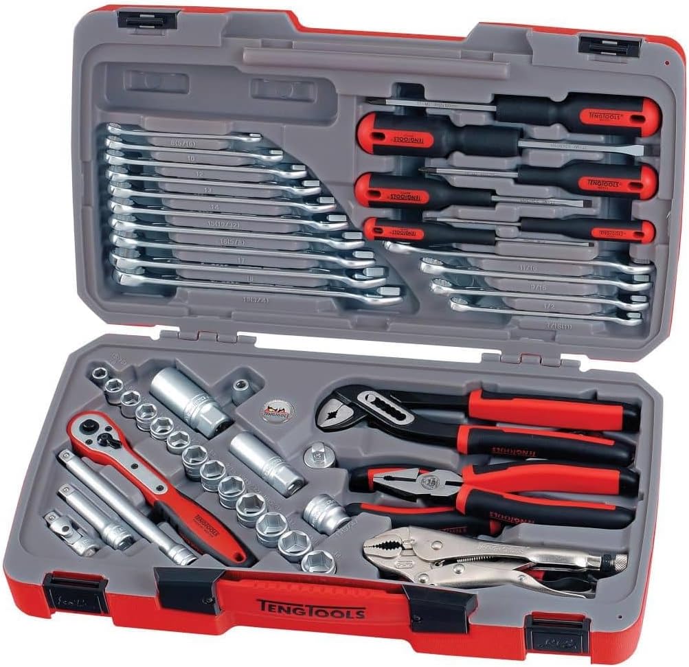 TENG TOOLS T3848 Steckschlüsselsätze, Rot/Schwarz/Silber