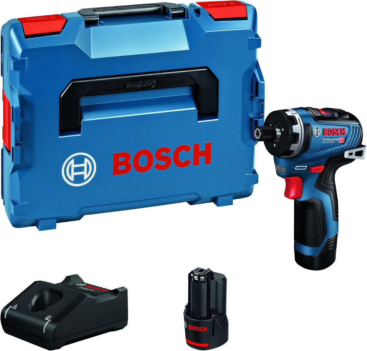 Bosch Professional 12V System Akku-Bohrschrauber, 3.0 Ah, Blau/Schwarz/Rot