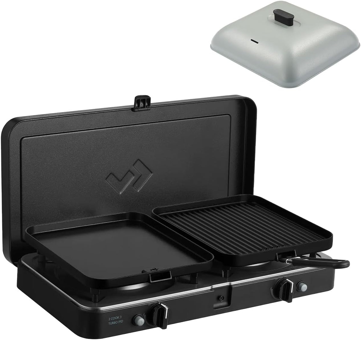Cadac Turbo Deluxe Campinggrills, für Camping, aus Aluminium, Schwarz/Silber