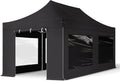 TOOLPORT Faltzelt Professional 3x6 m Gartenpavillon, 3 × 6 m, mit 4 Seitenteilen, wasserdicht, Schwarz