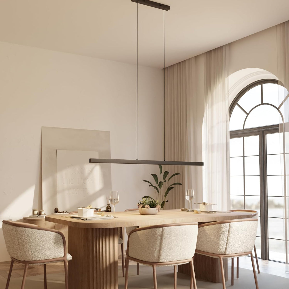 Esstisch, 120 cm, mit LED, höhenverstellbar, mit App-Steuerung, für das Wohnzimmer, Schwarz, LUMIÈRE Design