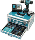 Makita DHP453RFX2 Akku-Bohrschrauber, 18 V, 3,0 Ah, verstellbar, Blau/Silber