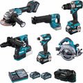 Makita DK0128G601 Werkzeugsets, 40 V, 4 Ah, Schwarz/Blau/Silber