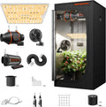 Spider Farmer SF1000D Zuchtzelte, 60 × 60 × 140 cm, mit LED, mit USB, mit Timer, Schwarz/Orange