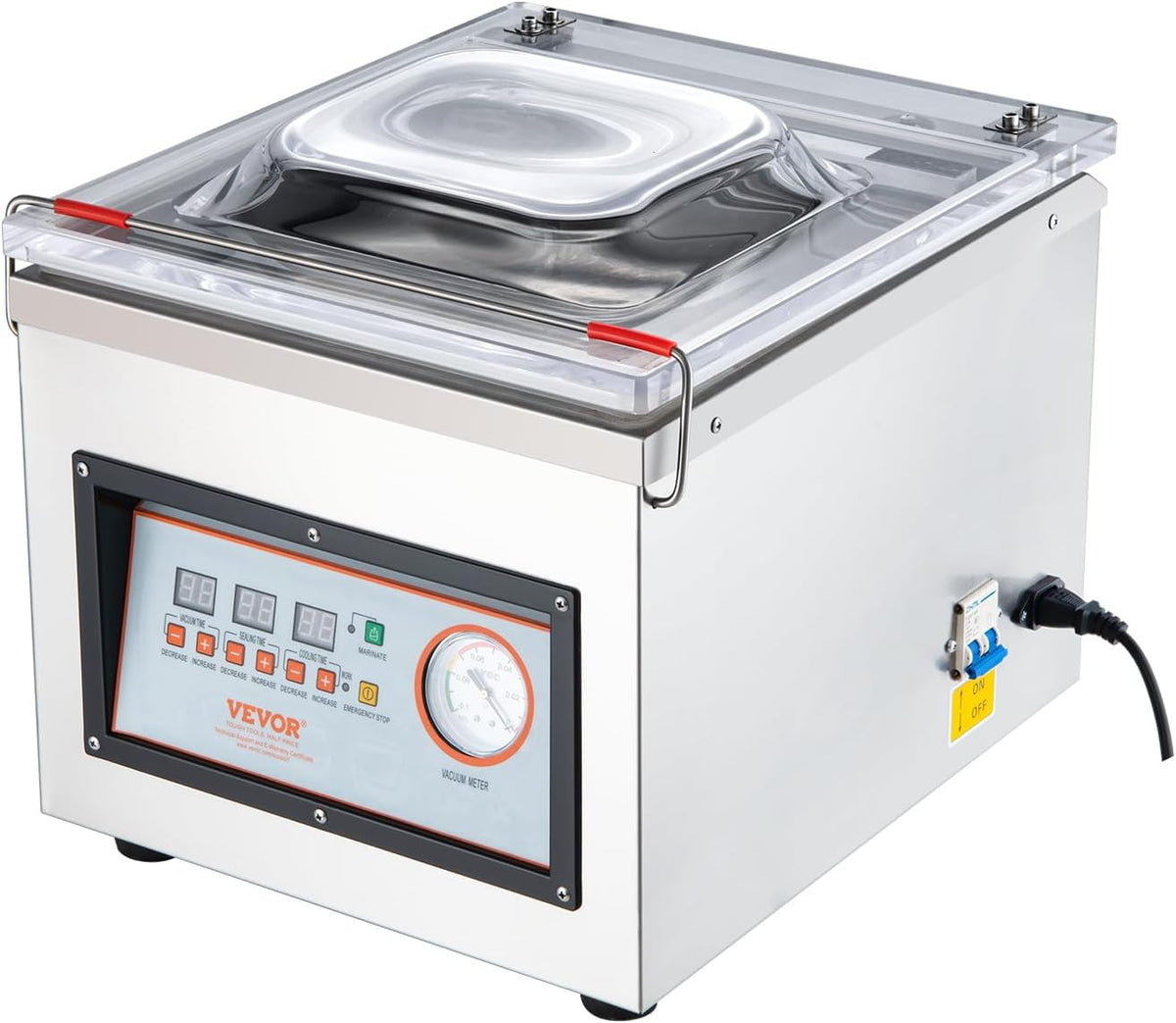 VEVOR Kammer Folienschweißgeräte, 320 W, 32 cm, verstellbar, für die Küche, Silber