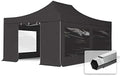 TOOLPORT Gartenpavillon, 4 × 6 m, 50 mm, wasserdicht, Schwarz