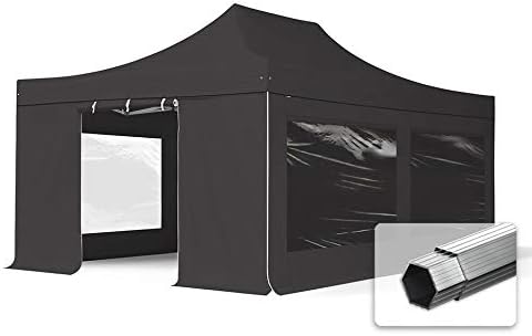 TOOLPORT Gartenpavillon, 4 × 6 m, 50 mm, wasserdicht, Schwarz