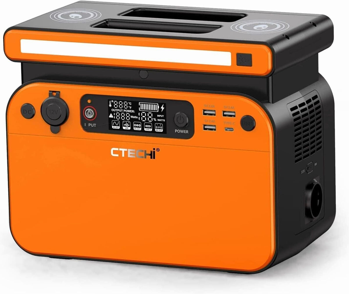 Stromerzeuger GT500, 518 wh, mit USB, Orange/Schwarz, CTECHi