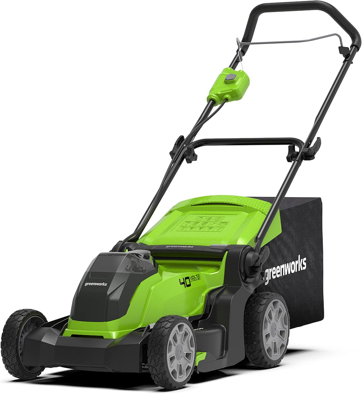 Greenworks G40LM41 Rasenmäher, 40 V, 500 m², 41 cm, kabellos, Grün/Schwarz