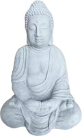 Statuen, 70 cm, für den Garten und das Wohnzimmer, Hellgrau, Relaxdays