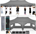 Gartenpavillon, 3 × 6 m, klappbar, für den Garten, Grau, COBIZI