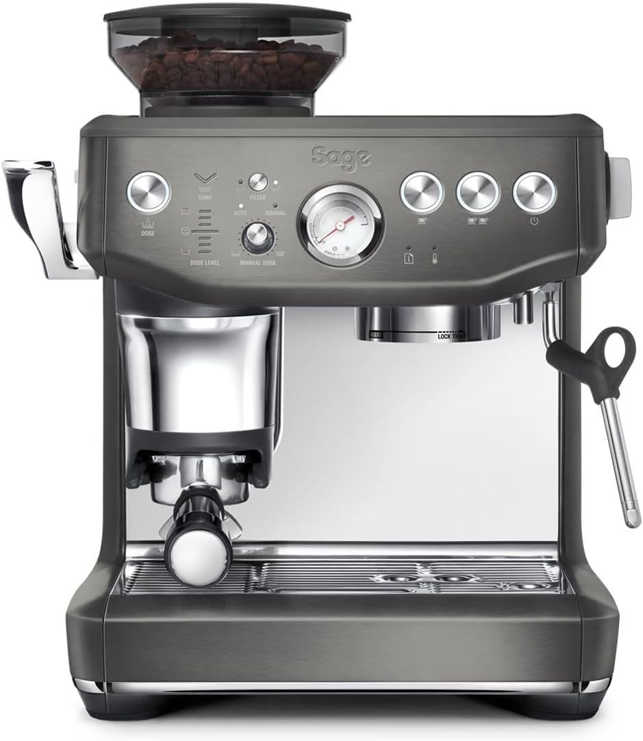 Kaffeemaschine, Schwarz/Edelstahl, aus Edelstahl und Stahl, Sage