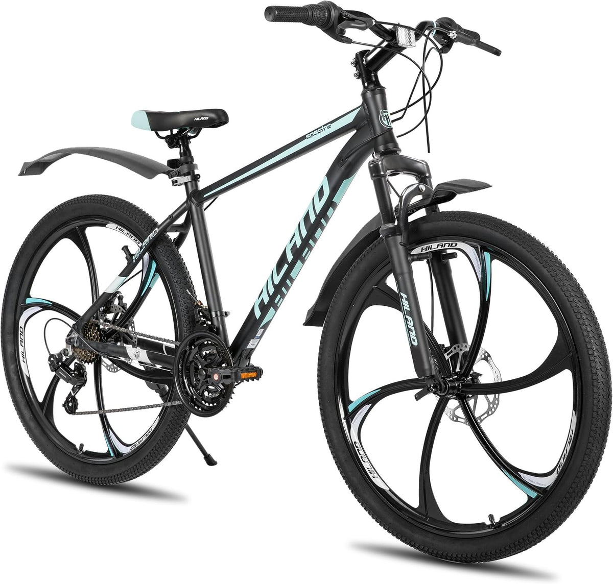 HH HILAND Mountainbikes, 26 Zoll, aus Aluminium, Schwarz/Blau