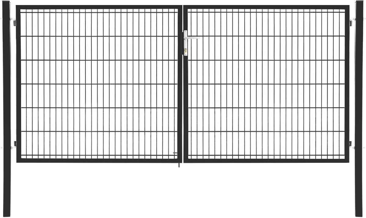 JWS Doppelflügeltore, 3 × 1.4 m, für den Garten, Anthrazit