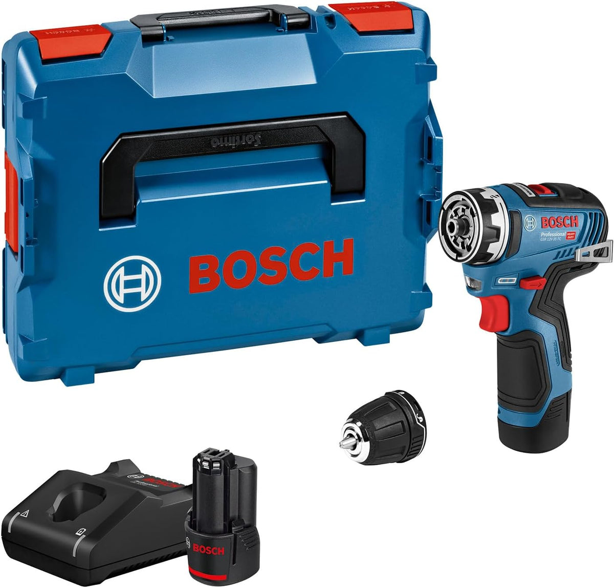 Bosch Professional 12V System Akku-Bohrschrauber, 3.0 Ah, Blau/Schwarz/Rot