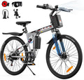 E-Bike, 48 V, 374,4 Wh, 26 Zoll, wasserdicht, klappbar, mit LED, Schwarz/Grau, VARUN