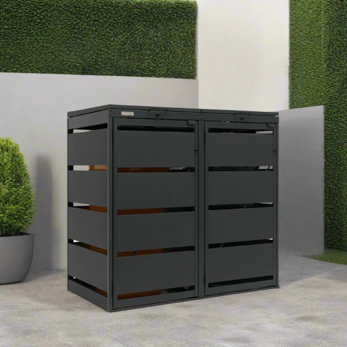 Mülltonnenbox, 120 L, Dunkelgrau, MY-MÜLLTONNE