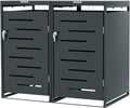 Mülltonnenbox, 120 L, 240 L, mit Magnetverschluss, aus Metall, Anthrazit, ISOISL