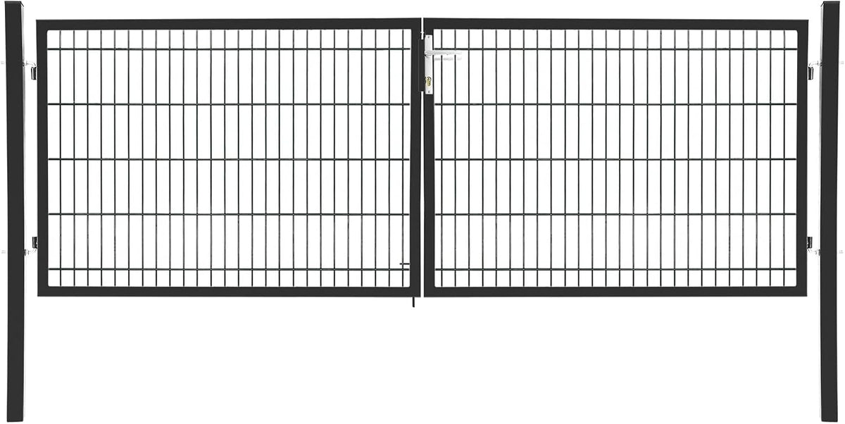 Doppelflügeltore, 3 × 1 m, für den Garten, Anthrazit, JWS