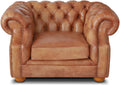 Casa Padrino Luxus Chesterfield Leder Sessel, 80 cm, aus Leder, für das Wohnzimmer, Cognac