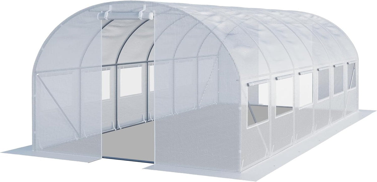 TOOLPORT Foliengewächshaus Gewächshaus, 3 × 6 m, 180 g/m², Weiß