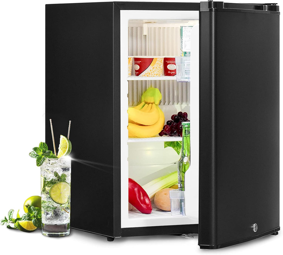 Kühlschrank 12V 230V Camping, 51 L, für Camping, Schwarz, Smad