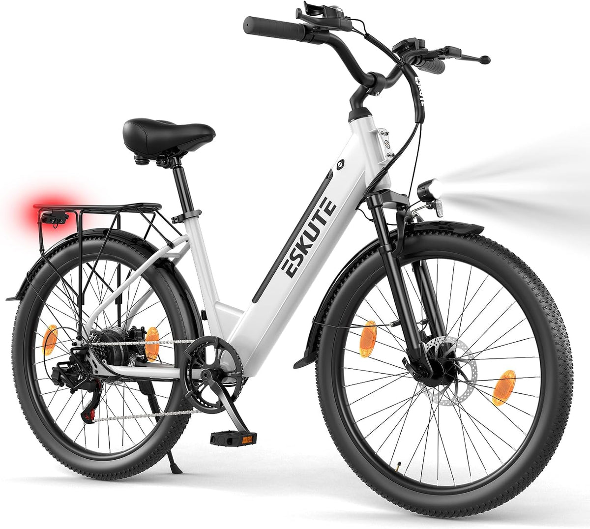 E-Bike C100 PLUS, 250 W, 36 V, 13 Ah, bürstenlos, Weiß/Schwarz, ESKUTE