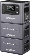 AFERIY LiFePO4 Stromerzeuger, 2800 W, 230 V, 2048 Wh, mit WLAN, mit USB, für Camping, Grau/Schwarz