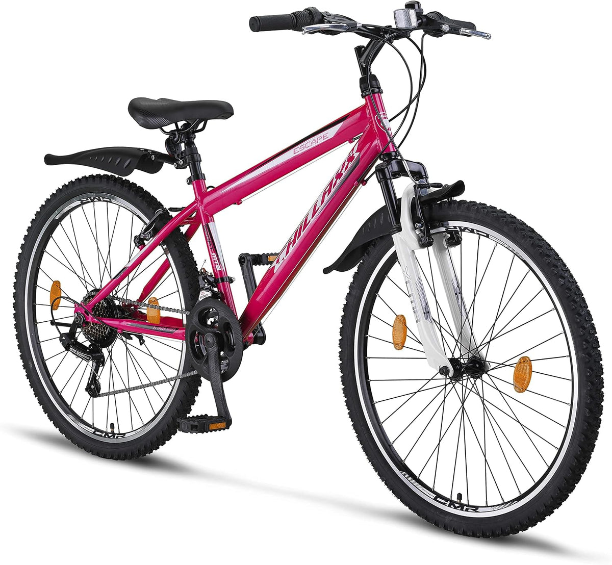 Chillaxx Escape Premium Mountainbikes, 26 Zoll, Pink/Weiß/Schwarz