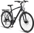 Licorne Bike Premium Touring Trekking E-Bike, 28 Zoll, aus Aluminium, Schwarz