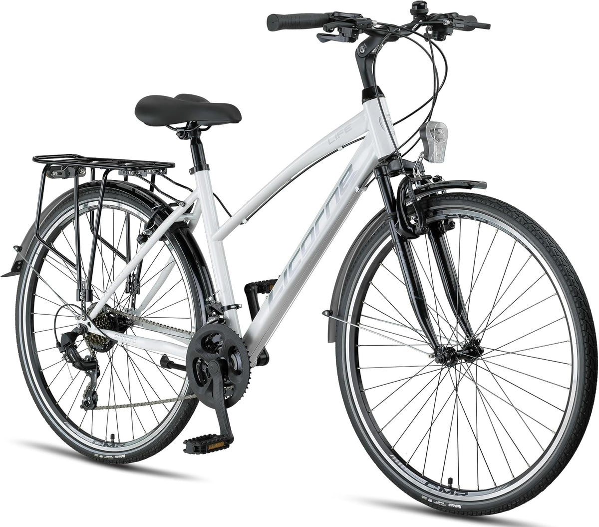 Licorne Bike Bike Premium E-Bike, Weiß/Schwarz