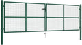 Keyroto Flügeltore, 400 × 125 cm, aus Stahl und Metall, für den Garten, Grün