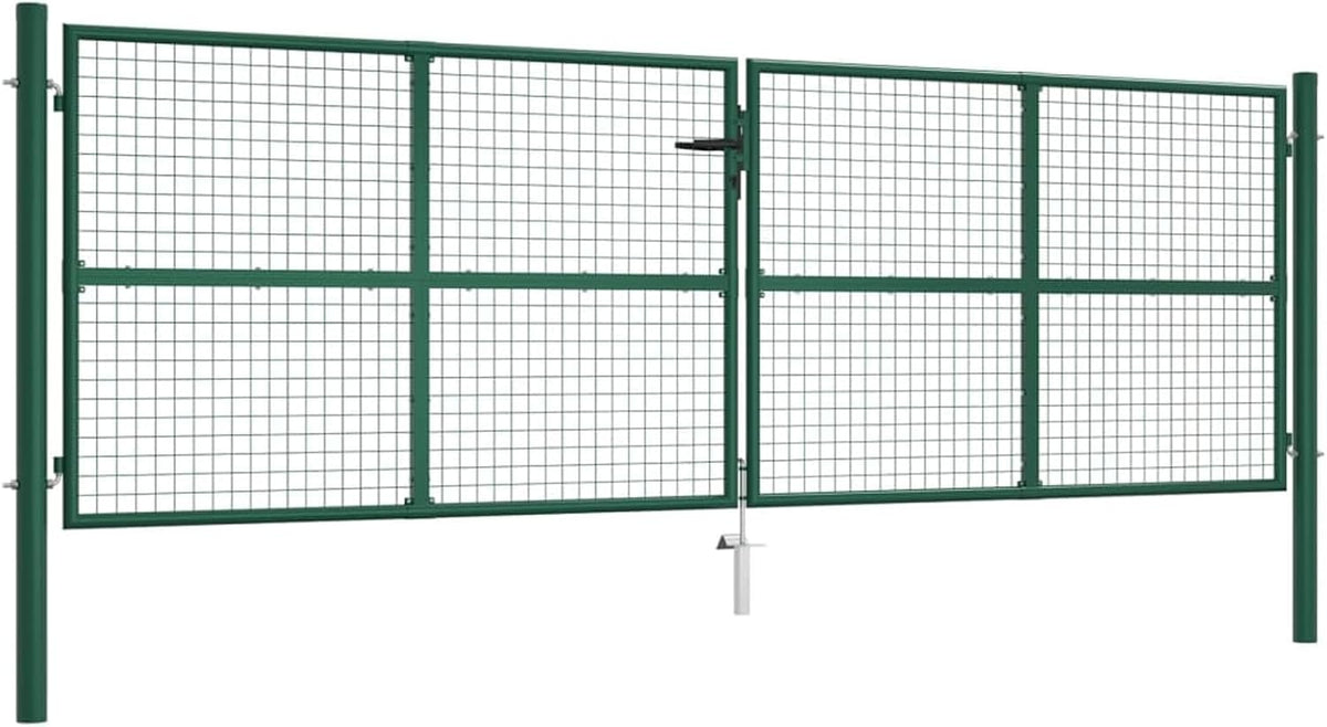 Keyroto Flügeltore, 400 × 125 cm, aus Stahl und Metall, für den Garten, Grün