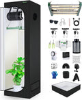 BOSYTRO Zuchtzelte, 60 × 60 × 180 cm, 120 W, mit LED, wasserdicht, verstellbar, mit Timer, Schwarz/Grün