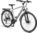 E-Bike Premium Touring Trekking, 28 Zoll, aus Aluminium, Silber/Schwarz, Licorne Bike