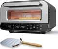 Bolkani Pizzaofen, 450 °C, mit Timer, verstellbar, Schwarz/Silber