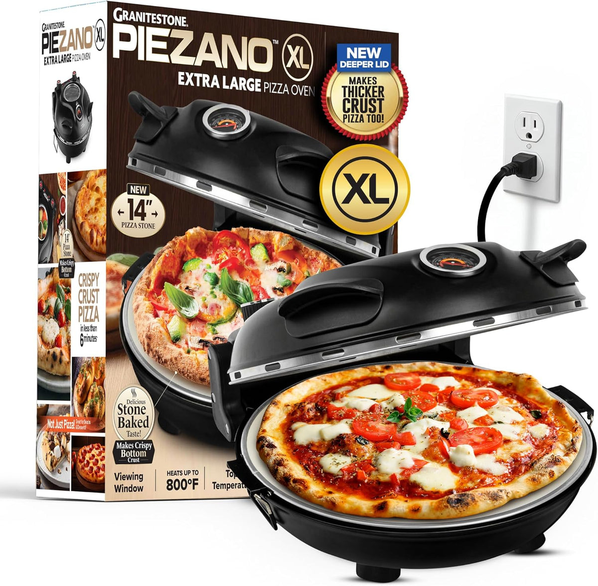 PIEZANO Pizzaofen, Schwarz