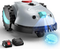 YARDCARE V100 Mähroboter, 4 Ah, 150 m², ohne Begrenzungskabel, verstellbar, bürstenlos, Silber/Schwarz/Blau