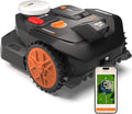 WORX WR304E Mähroboter, 400 m², mit App-Steuerung, ohne Begrenzungskabel, mit KI-Erkennung, Schwarz/Orange