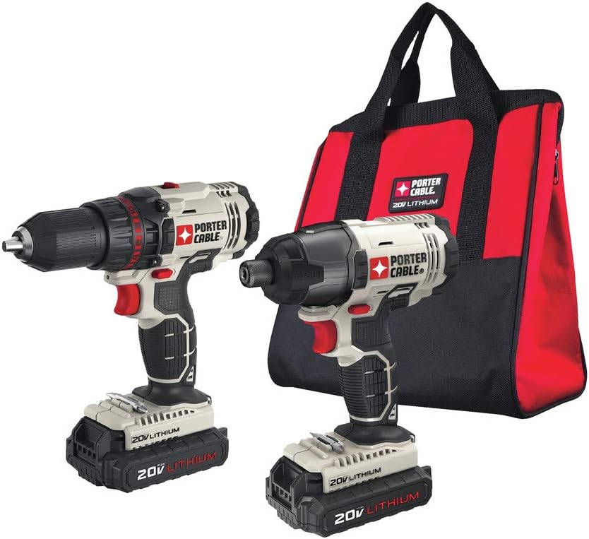 PORTER-CABLE PCCK604L2 Elektrowerkzeuge, 20 V, mit LED, Schwarz/Rot/Grau