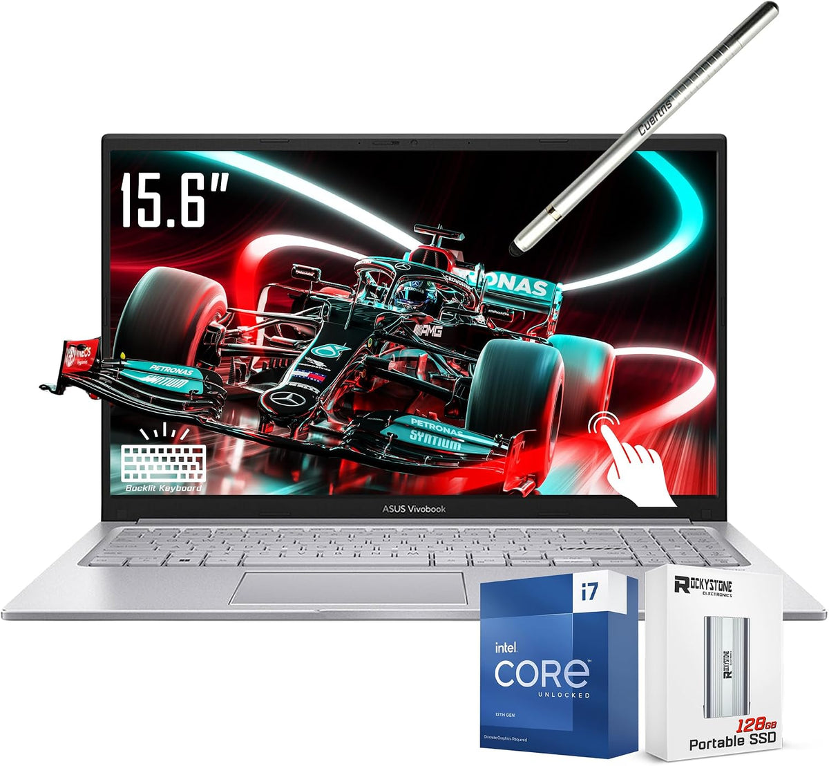 ASUS i7-1355U Notebook, 16 GB, 1 TB, mit WLAN, Silber