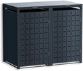 Mülltonnenbox, 240 L, wasserdicht, aus Metall, Anthrazit, Metzler