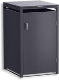 Mülltonnenbox, 240 L, aus Stahl, Grau, Metzler