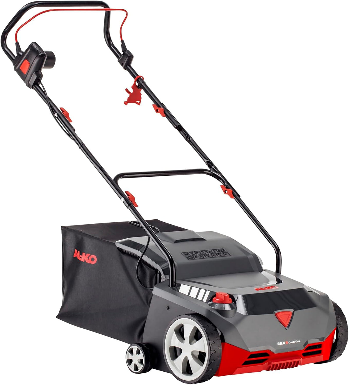 Vertikutierer Elektro, 55 L, 1400 W, 800 m², höhenverstellbar, Schwarz/Grau/Rot, AL-KO