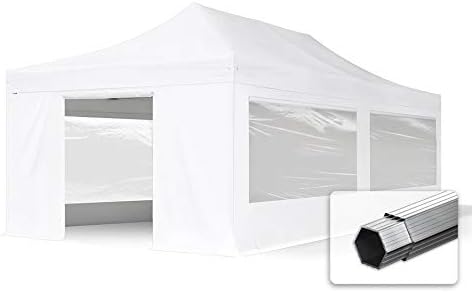 TOOLPORT Gartenpavillon, 4 × 8 m, 50 mm, wasserdicht, Weiß