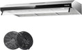GASLAND UC90SS Dunstabzugshaube, 361 m³, 90 cm, mit LED, aus Edelstahl und Stahl, Silber/Schwarz