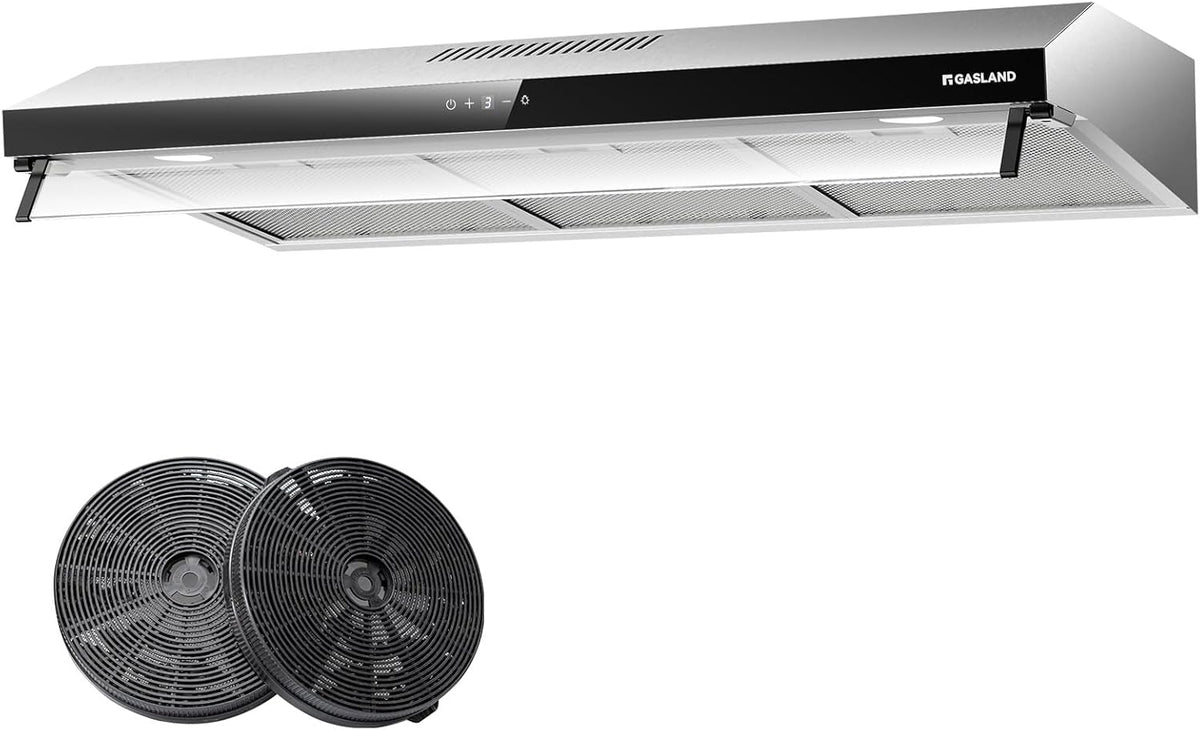 GASLAND UC90SS Dunstabzugshaube, 361 m³, 90 cm, mit LED, aus Edelstahl und Stahl, Silber/Schwarz