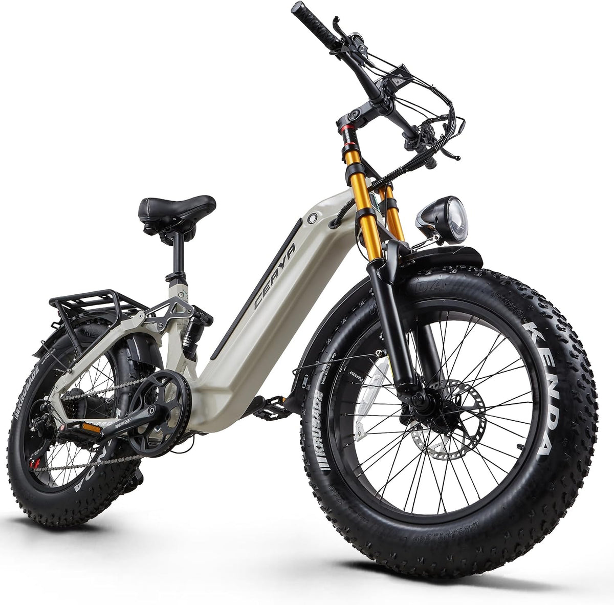 CEAYA E-Bike, 20 Zoll, mit LED, Weiß/Schwarz