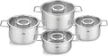 Topfsets Pure Collection/Edelstahl, aus Edelstahl und Stahl, Silber, Fissler