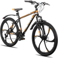 HH HILAND Mountainbikes, 26 Zoll, aus Aluminium, Schwarz/Orange